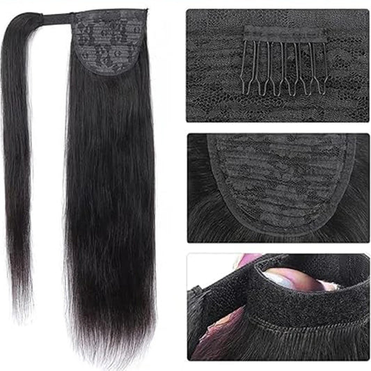 Straight Wrap-Around Ponytail — Brazilian Remy Human Hair