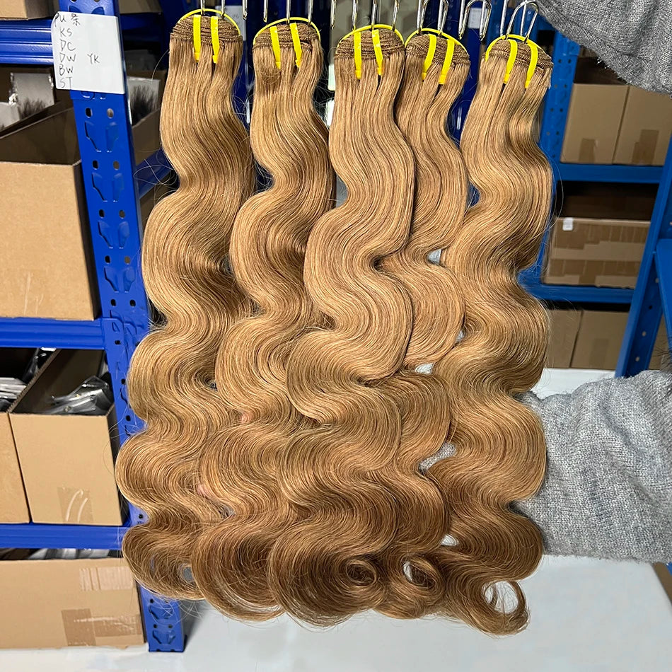 #8 Colored Body Wave Human Hair Bundles 100% Virgin Human Hair Extensions Weaving 100 Grams 16-28 Inch 1/2/3/4 Bundles For Women