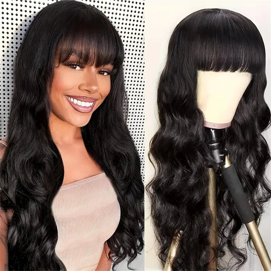 V-Part Loose Wavy Wig — Brazilian Remy Hair, 180% Density