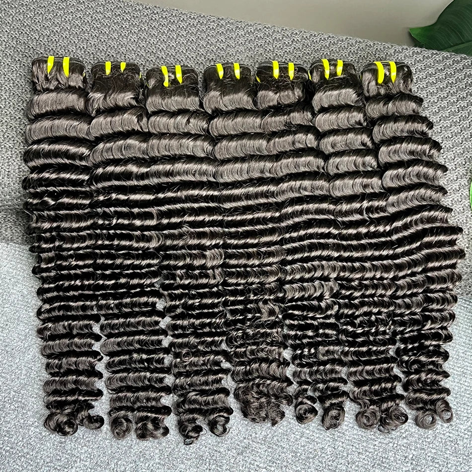 Deep Wave Bundles Natural Color 100% Raw Virgin Human Hair 10-30inch Vietnamese Wavy Hair Weave Extensions Wholesale For Women