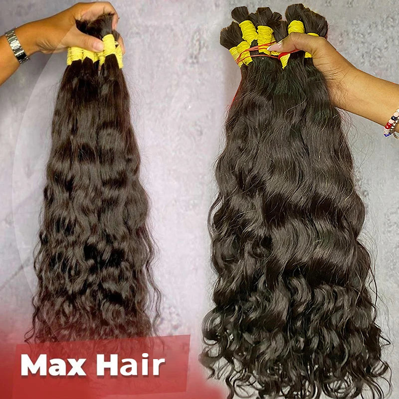 Indian Water Wave Human Braiding Hair