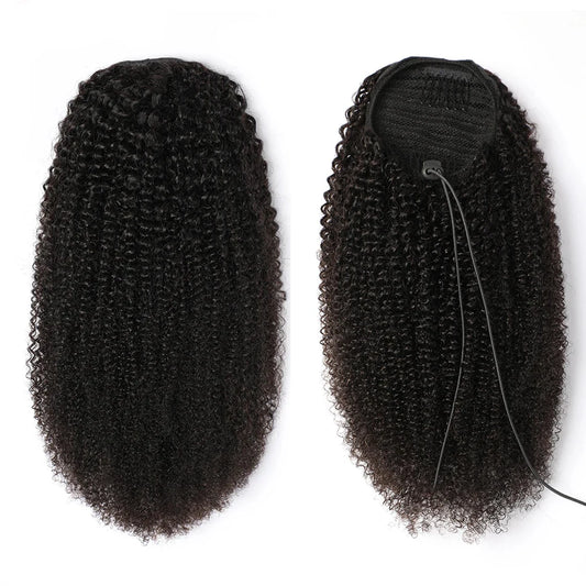 Afro Puff Kinky Curly Drawstring Ponytail — Human Hair