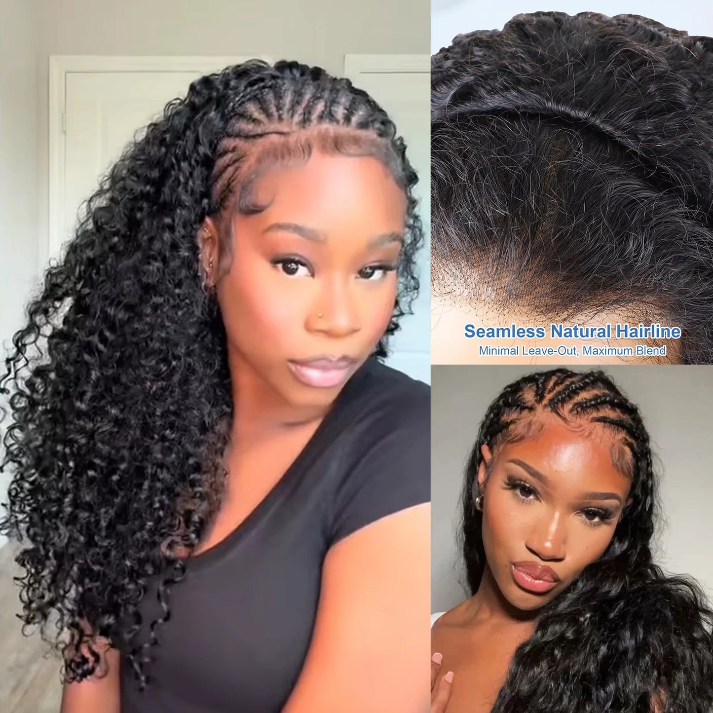Kinky Straight 3-in-1 Half Wig — Drawstring, 180% Density
