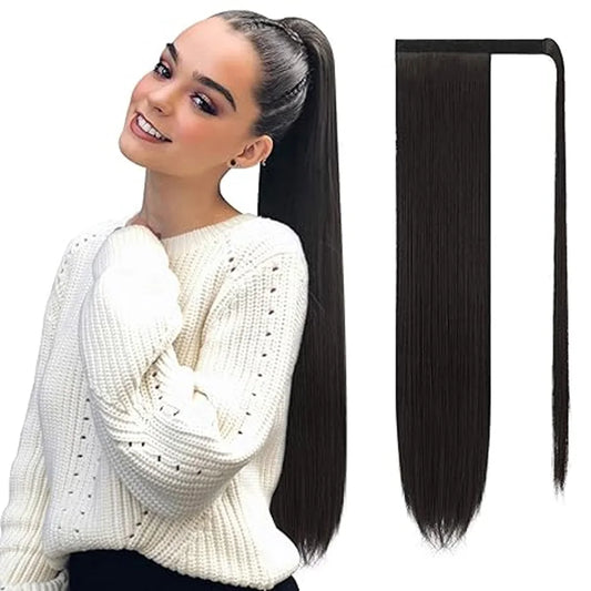 Straight Wrap-Around Ponytail — Brazilian Remy Human Hair