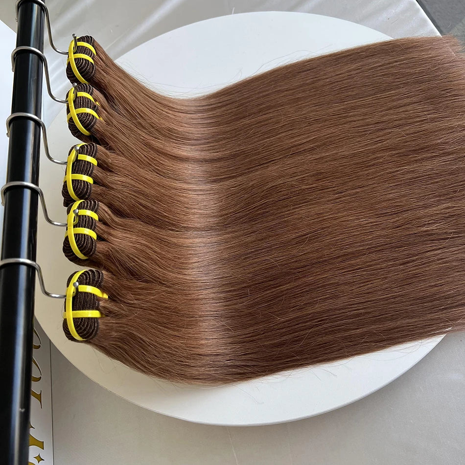 Honey Blonde #27 #30 Colored Straight Human Hair Bundles 16-30 Inch 100% Unprocessed Raw Human Hair Extensions Weave For Women