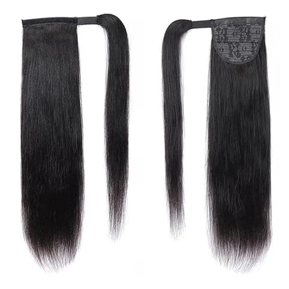 Straight Wrap-Around Ponytail — Brazilian Remy Human Hair