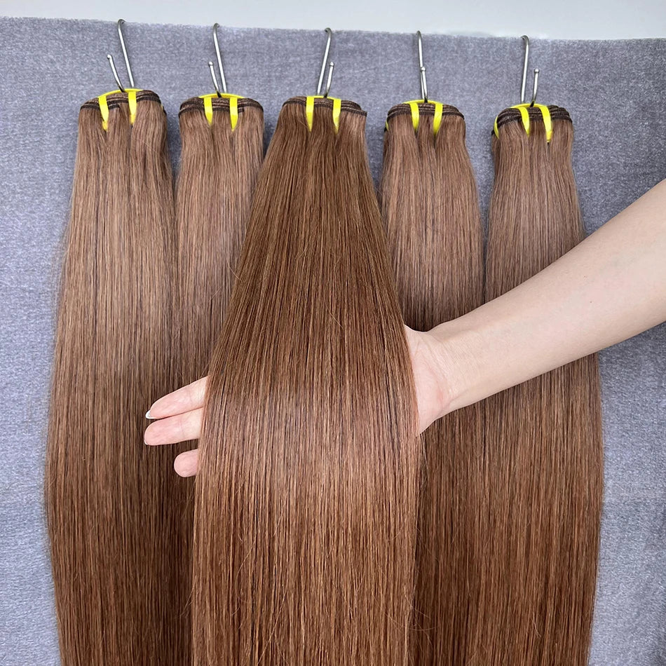 Honey Blonde #27 #30 Colored Straight Human Hair Bundles 16-30 Inch 100% Unprocessed Raw Human Hair Extensions Weave For Women