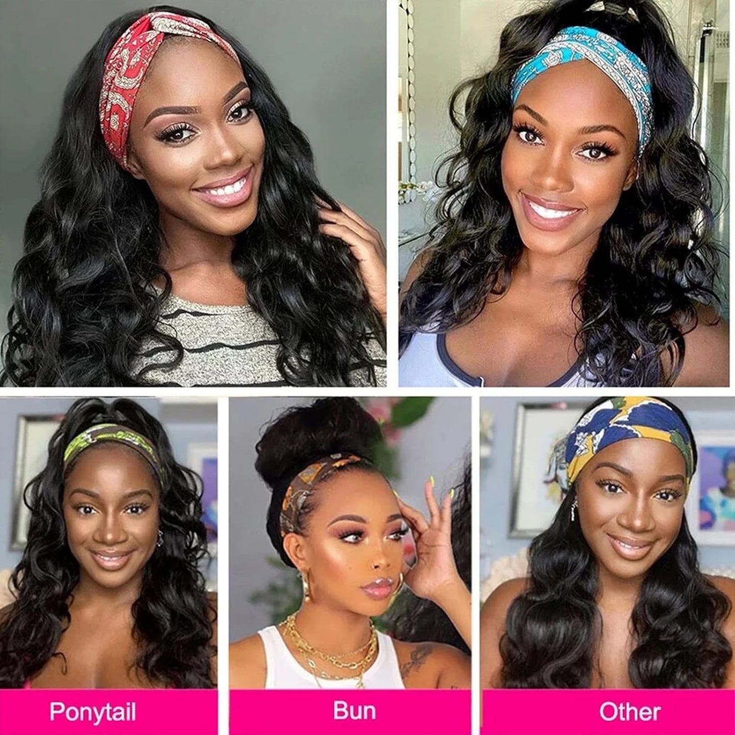 Body Wave Headband Wig — 22–24 Inch, Full Machine Made