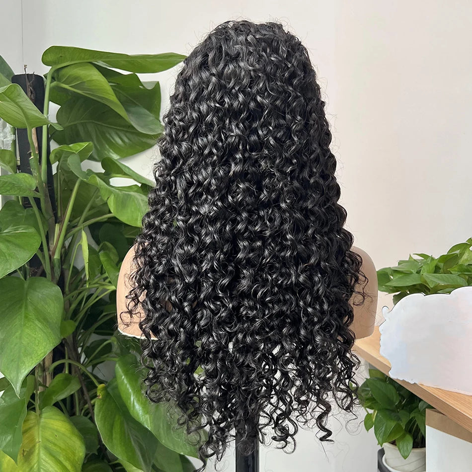 Water Wave 13x4 Hd Lace Frontal Human Hair Wigs Preplucked Bleached Knots Transparent Lace 200 Density Natural Color Hair Wig