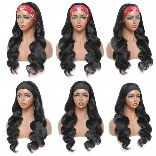 Body Wave Headband Wig — 22–24 Inch, Full Machine Made