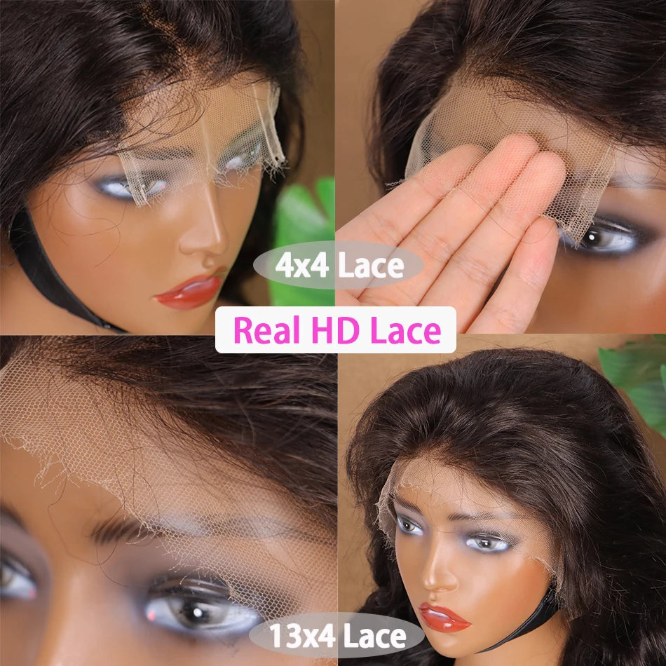 Body Wave Double Drawn Human Hair Wigs 4x4 13x4 HD Lace Closure Frontal Wig Preplucked Lace Wigs Vietnamese 100% Raw Virgin Hair
