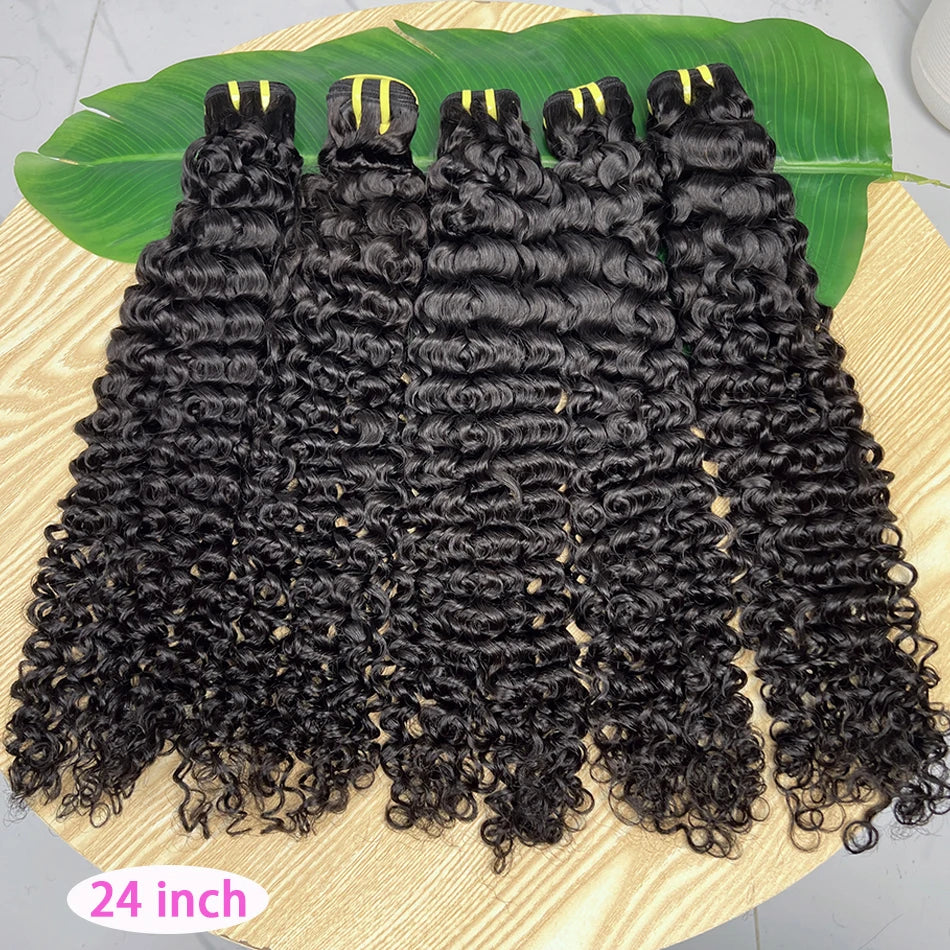 Deep Curly Human Hair Bundles 100% Unprocessed Raw Virgin 10-30 Inches Vietnamese Bouncy Curly Hair Weave Extensions For Women