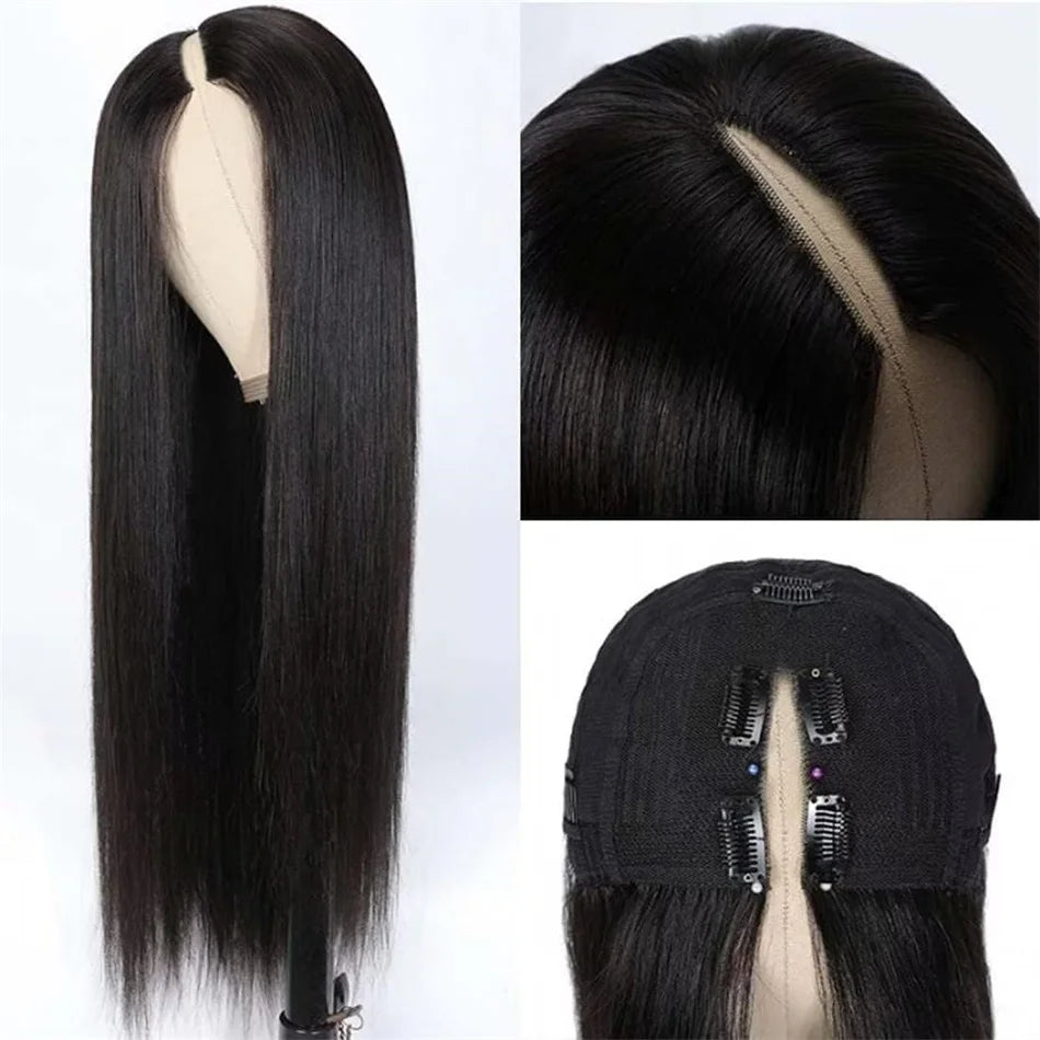 V-Part Straight Wig — Peruvian Remy Hair, 18–32 Inch