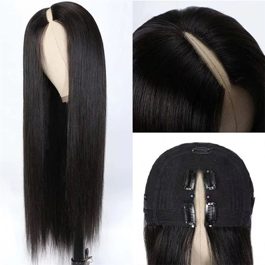 V-Part Straight Wig — Peruvian Remy Hair, 18–32 Inch