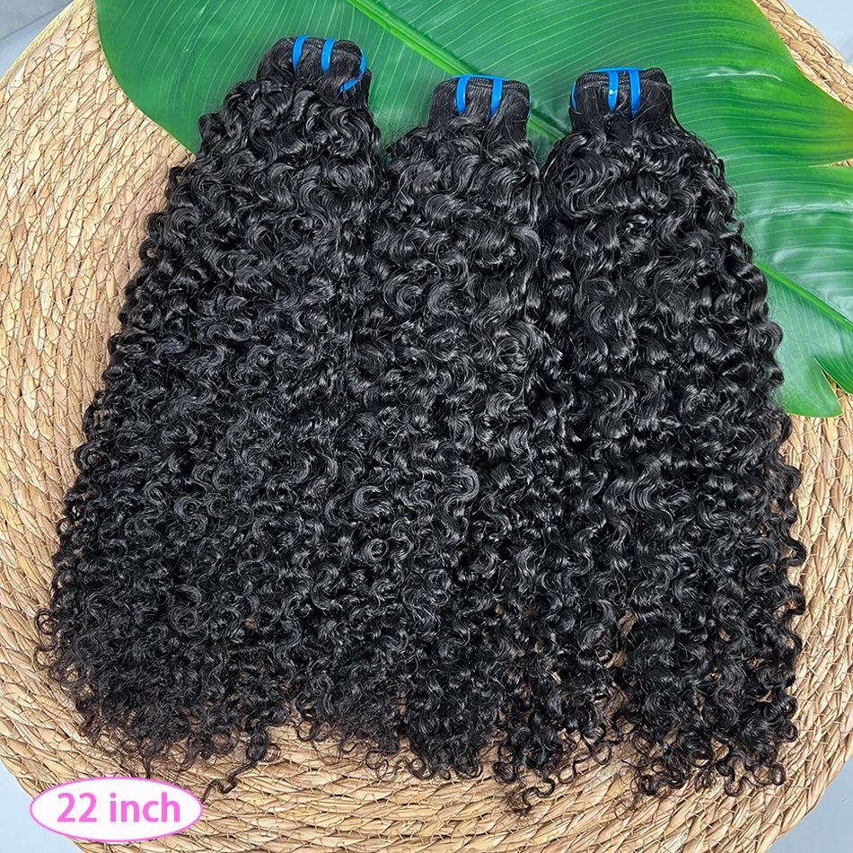 18A Burmese Curly Bundles With 13x4 Transparent Lace Frontal Human Hair #1B Natural Color 100% Raw Virgin Hair Weave Extensions