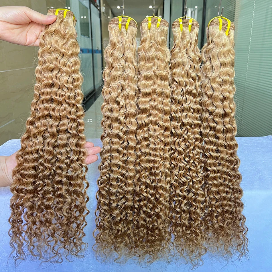 Deep Curly #27 Color Human Hair Bundles 100% Virgin Vietnamese Hair Weave Extensions 100grams 1/2/3 pcs 18-26 Inch For Women