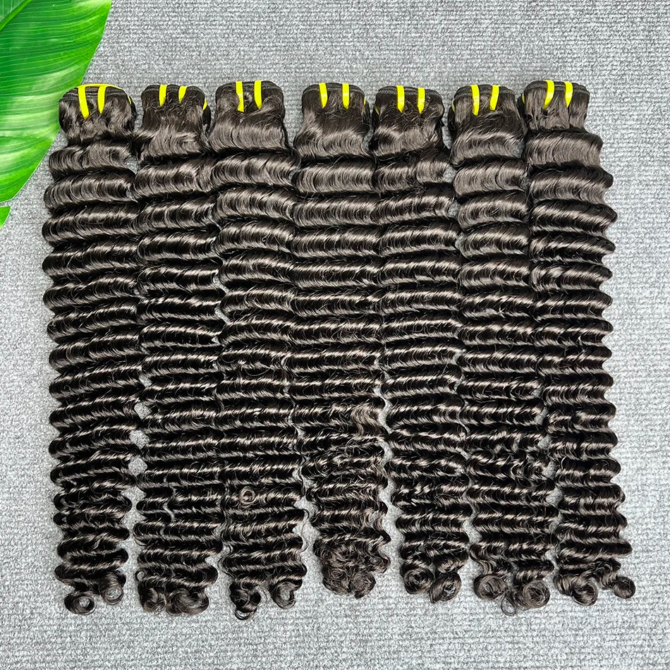 Deep Wave Bundles Natural Color 100% Raw Virgin Human Hair 10-30inch Vietnamese Wavy Hair Weave Extensions Wholesale For Women