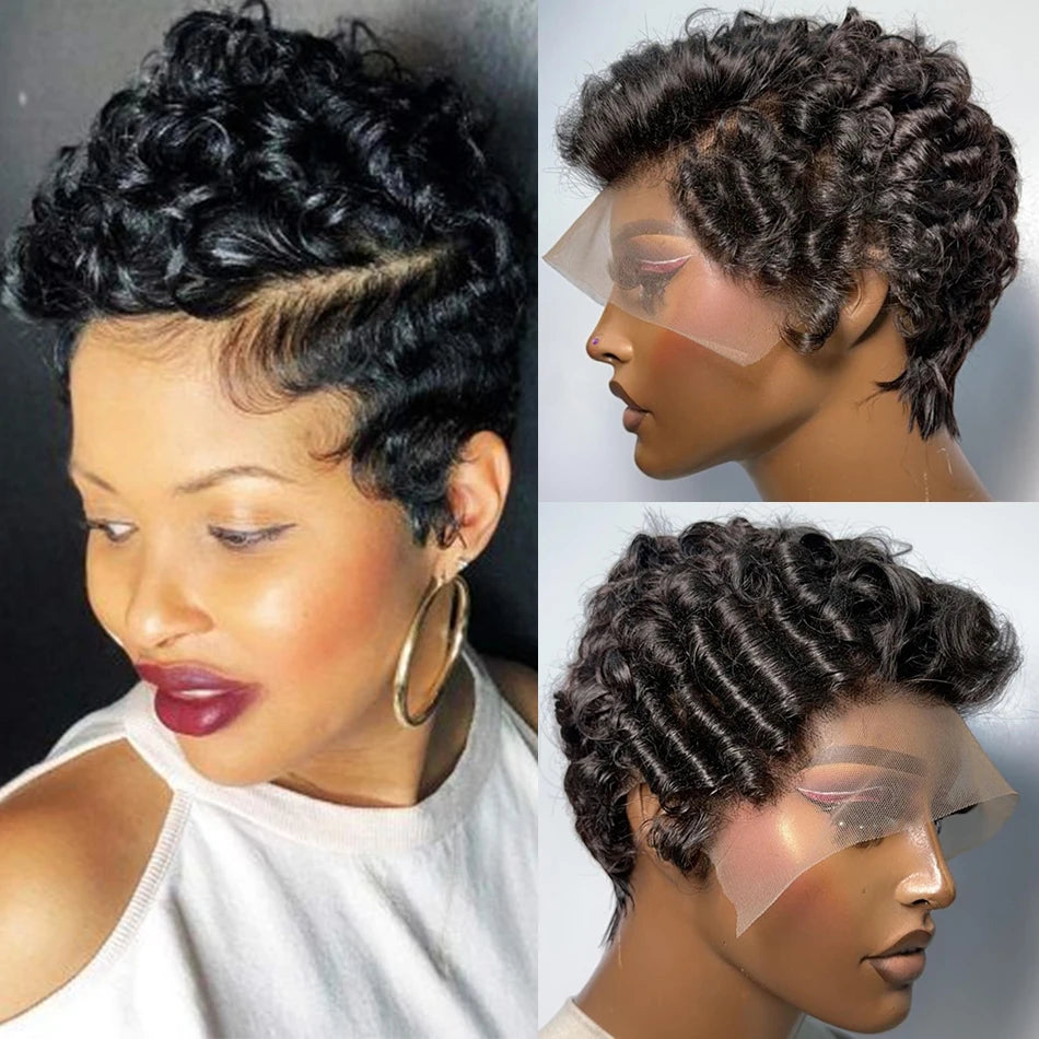 Loose Wave Pixie Bob Wig — Pre-Plucked, 13x4 Lace Front