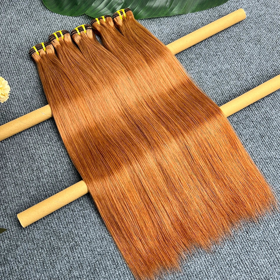 #35 Color Double Drawn Straight Human Hair Bundles 100% Vietnam Virgin Hair Double Weft Weave Extensions 1/2/3/4 pcs Wholesale