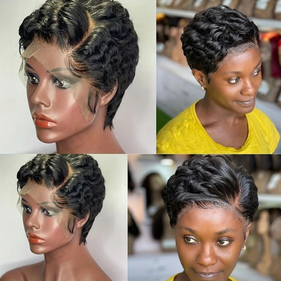 613 Blonde Loose Wave Pixie Bob Wig — 13x4 Lace Front