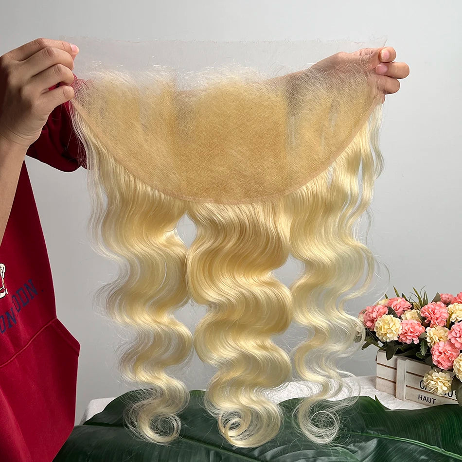 #613 Color Blonde 13x6 HD Lace Frontal Body Wave Real Human Hair