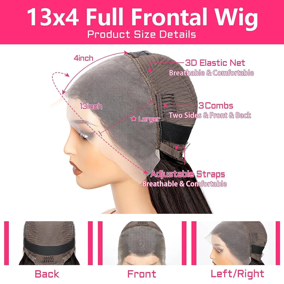 Highlight Pixie Cut Bob Wig — Straight Human Hair, 13x4 Lace Front