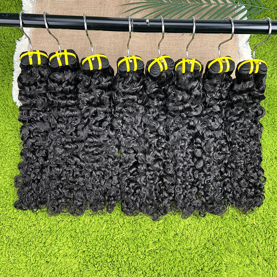 Burmese Curly 100% Human Hair Bundles #1B Natural Black Color Wavy Raw Virgin Hair Weave Extensions Bouncy Curly Vietnamese Hair