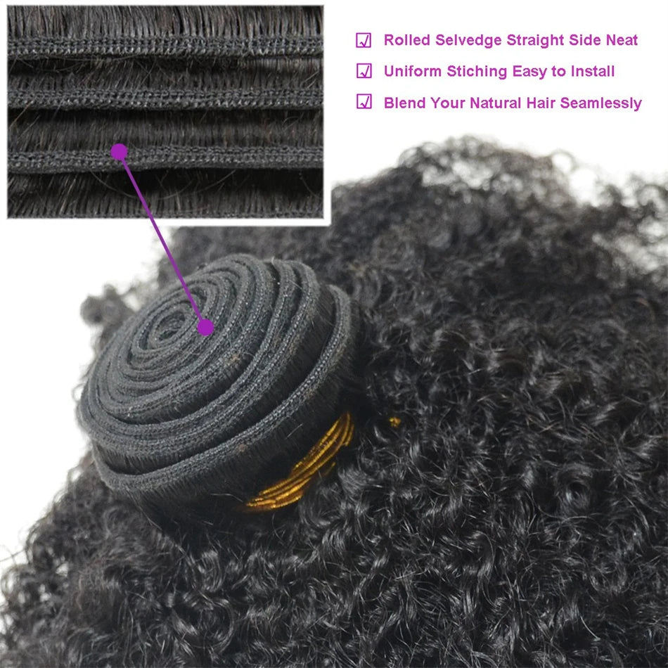 Afro Kinky Curly Hair Bundles — Virgin Unprocessed, 8–24 Inch