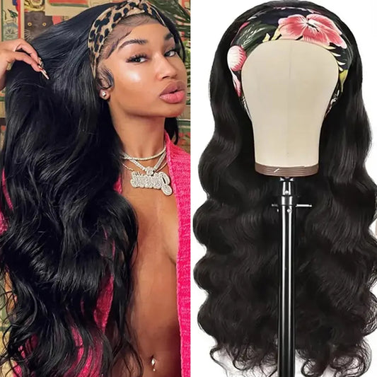 Body Wave Headband Wig — 22–24 Inch, Full Machine Made