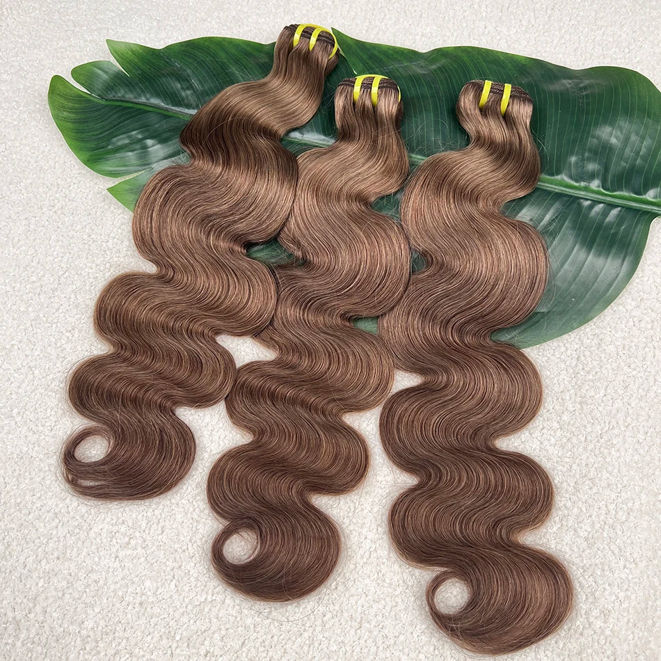 Body Wave #6 Colored Human Hair Bundles 100% Virgin Human Hair Extensions Weaving 100 Grams 16-26 Inch 1/2/3/4 Bundles For Women