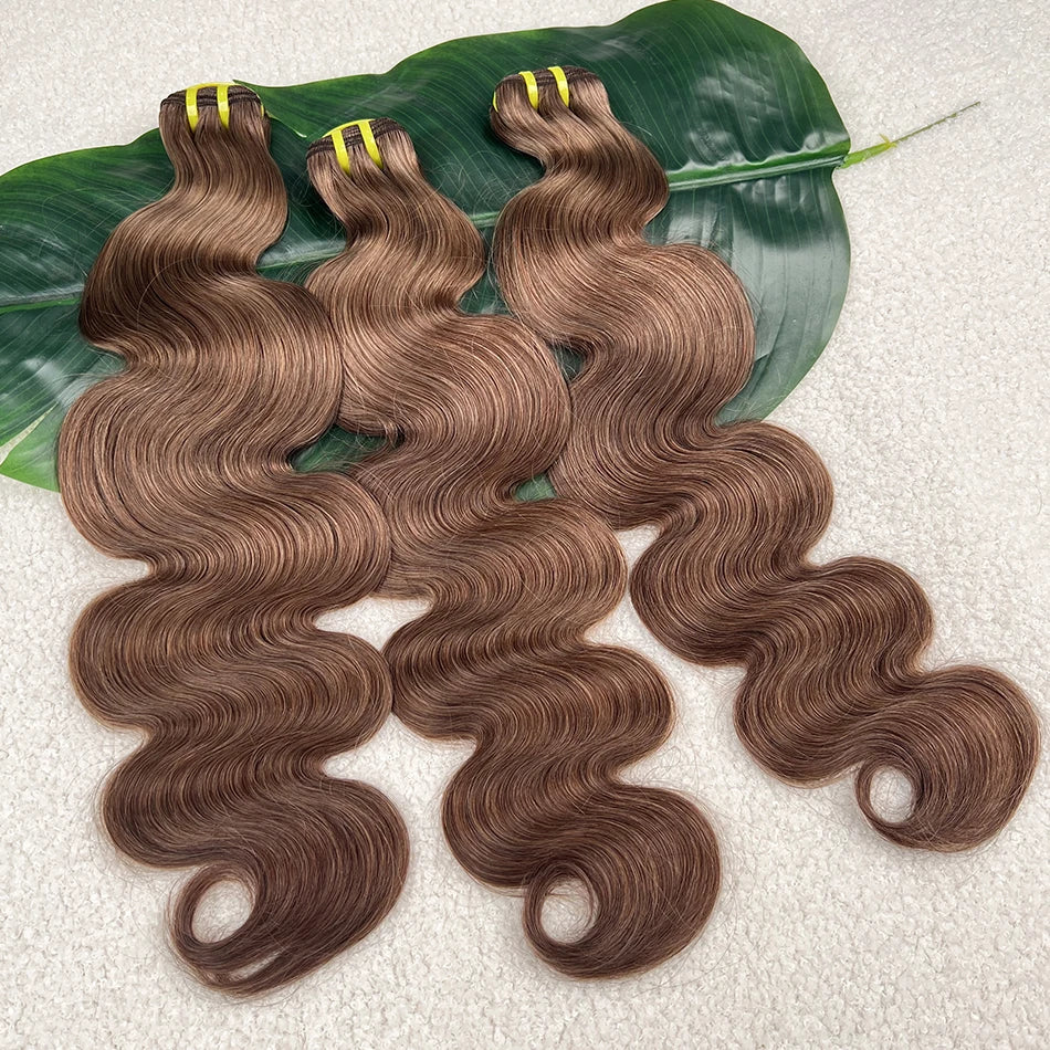 Body Wave #6 Colored Human Hair Bundles 100% Virgin Human Hair Extensions Weaving 100 Grams 16-26 Inch 1/2/3/4 Bundles For Women