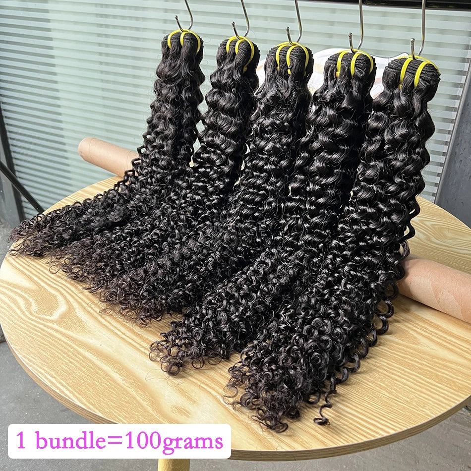 Deep Curly Human Hair Bundles 100% Unprocessed Raw Virgin 10-30 Inches Vietnamese Bouncy Curly Hair Weave Extensions For Women