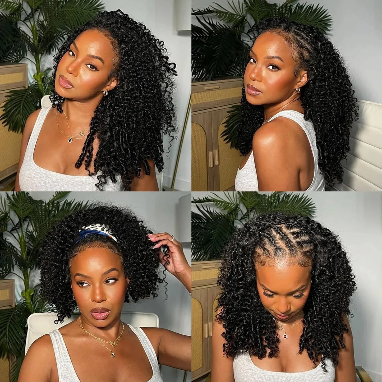 Burmese Curly 3-in-1 Half Wig — Clip-In Flip Over with Drawstring
