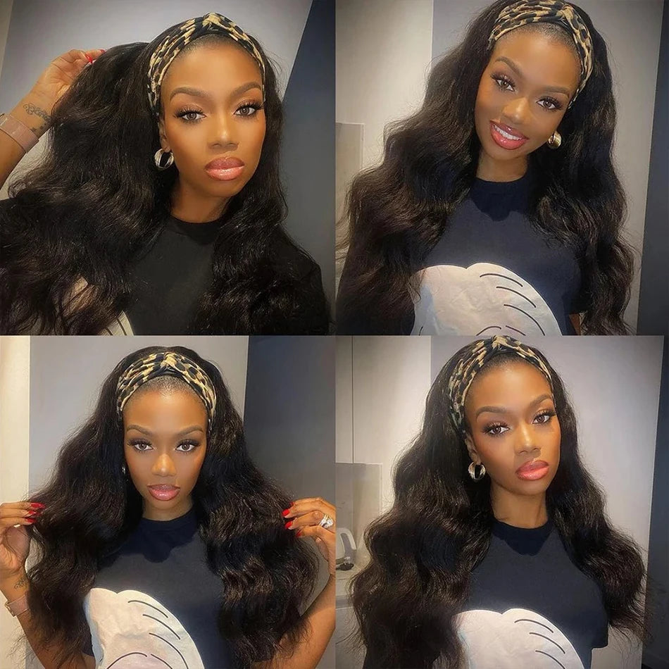 Body Wave Headband Wig — 30 Inch, 180% Density Remy Hair