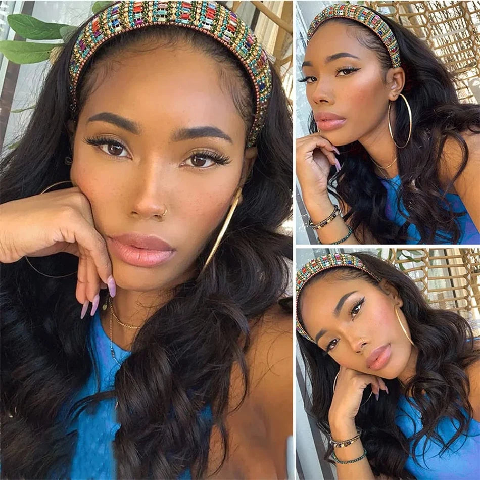 Body Wave Headband Wig — 30 Inch, 180% Density Remy Hair