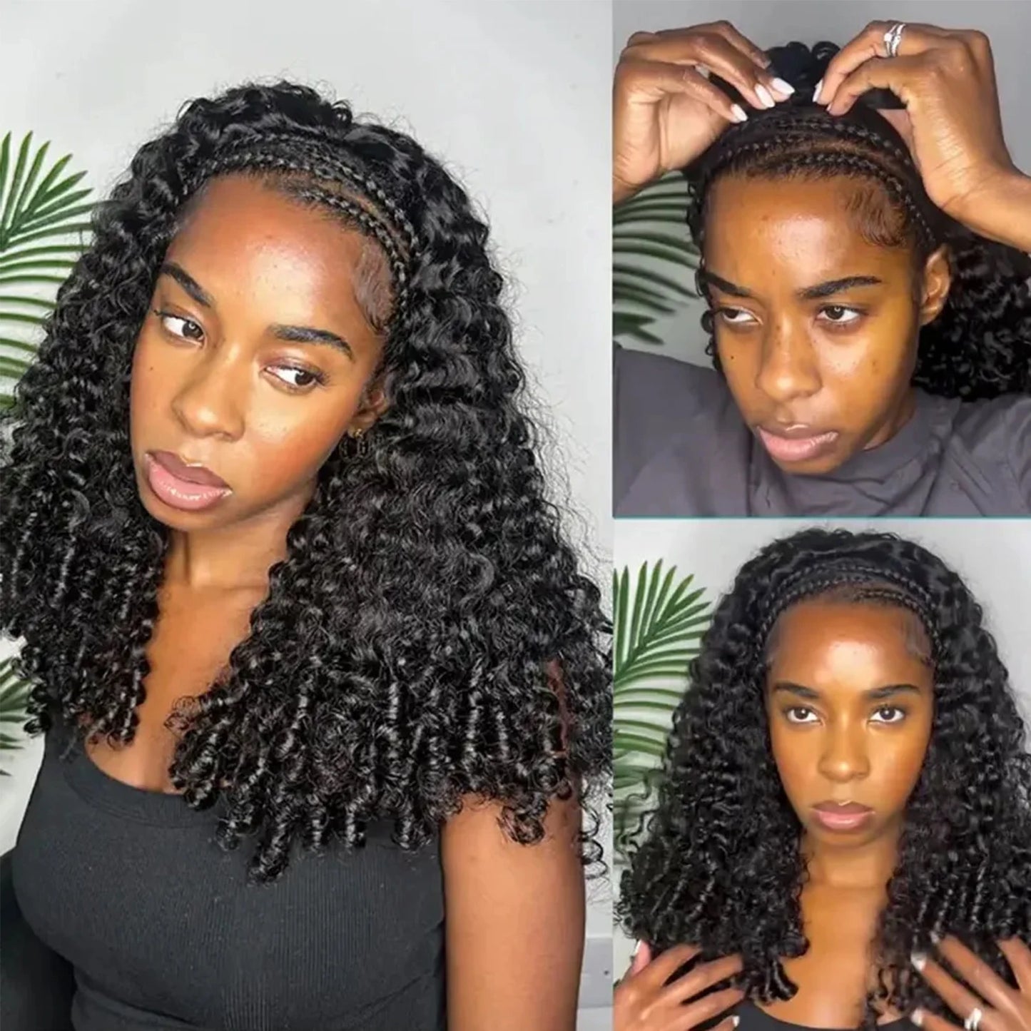 Burmese Curly 3-in-1 Half Wig — Clip-In Flip Over with Drawstring
