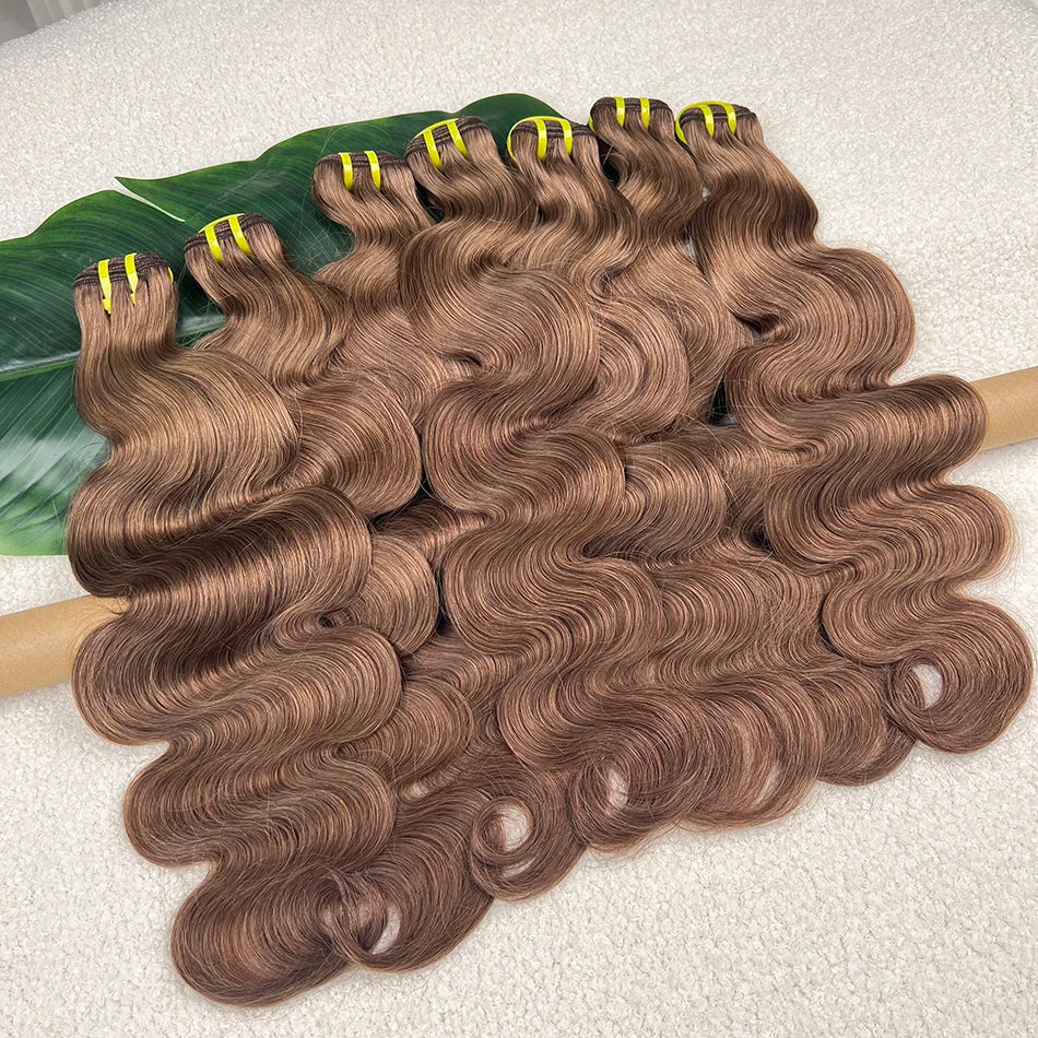 Body Wave #6 Colored Human Hair Bundles 100% Virgin Human Hair Extensions Weaving 100 Grams 16-26 Inch 1/2/3/4 Bundles For Women
