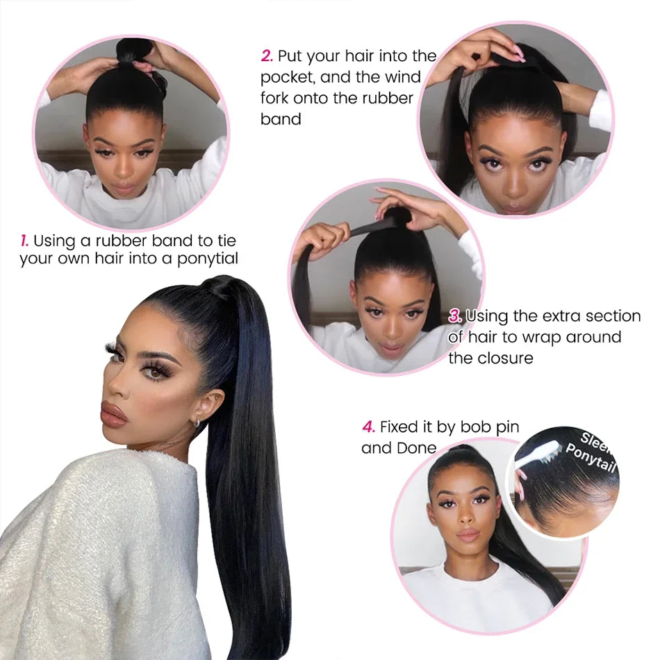 Kinky Curly Clip-In Ponytail — Wrap-Around Magic Tape