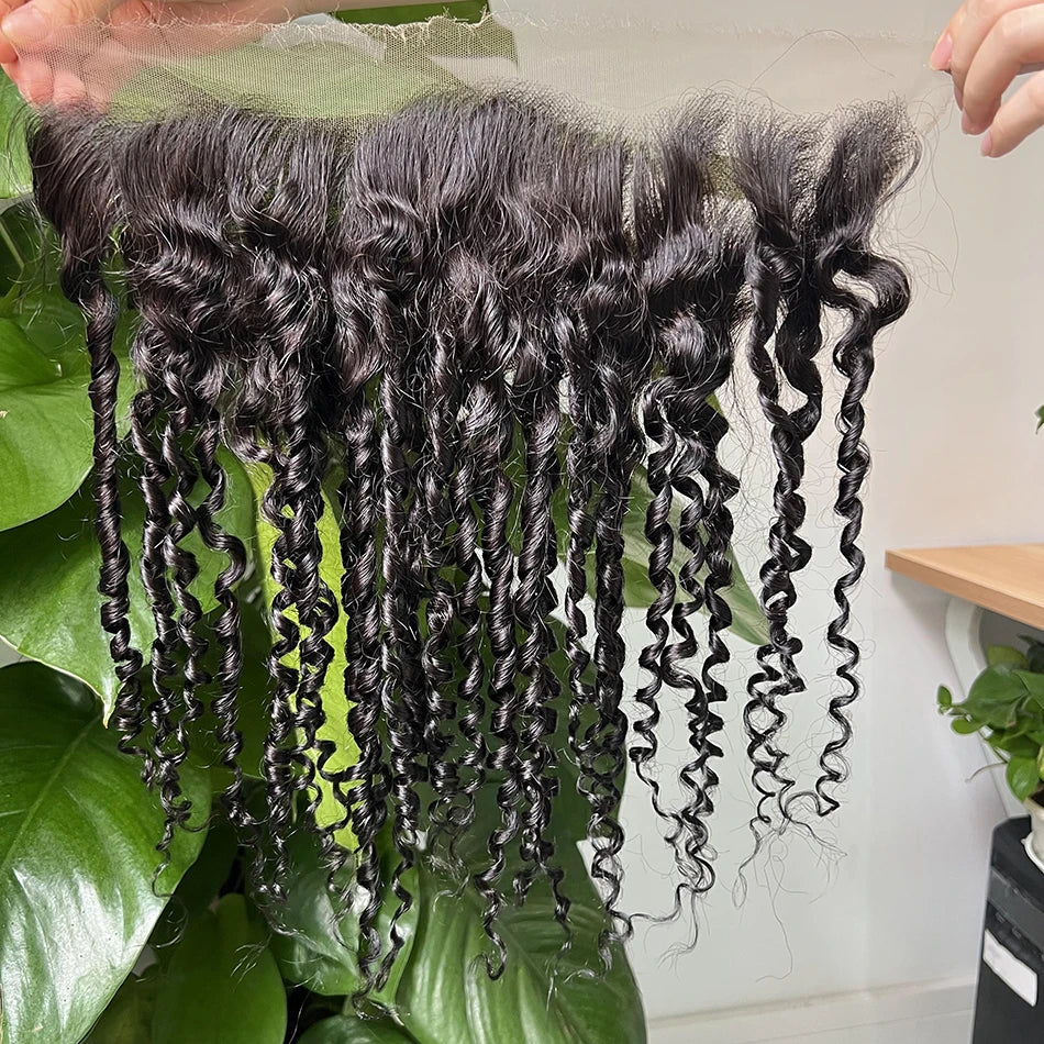 Pixie Curly Hd Lace Closure 4x4 5x5 13x4 Lace Closure Frontal Human Hair #1B Natural Color Bouncy Curly Melt Skin Invisible Lace