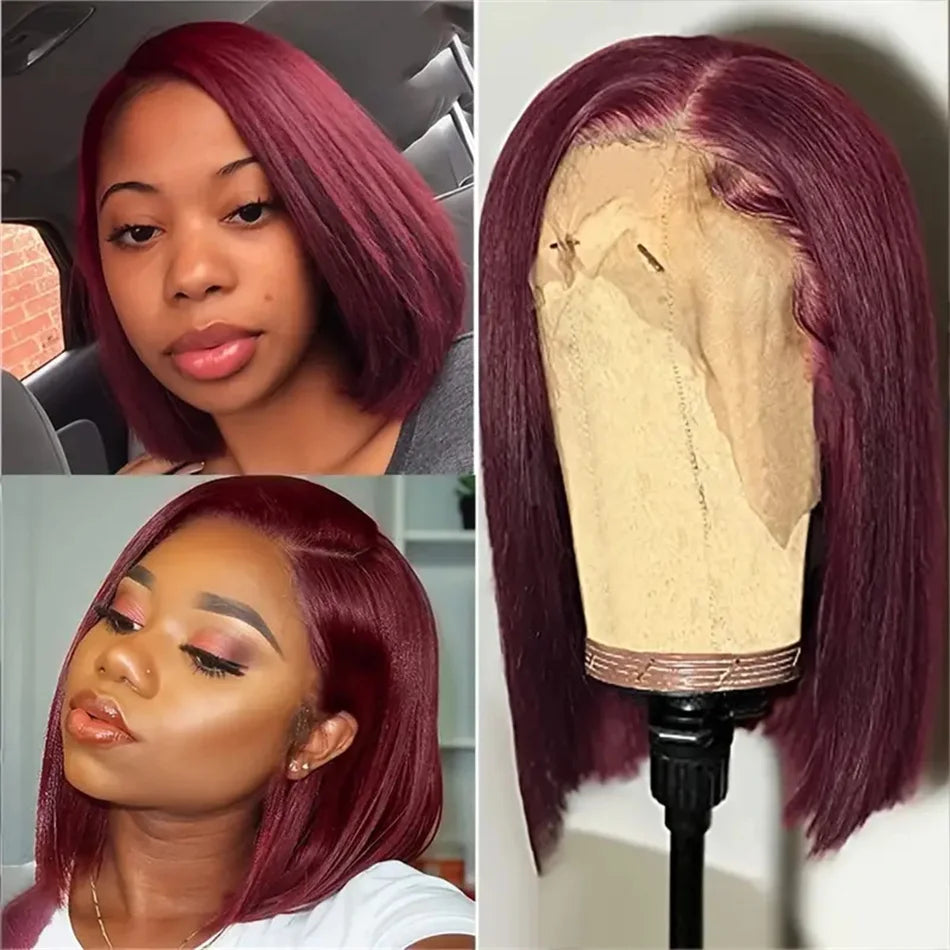 Chocolate Brown Straight Bob Wig — 13x4 Lace Front, 180% Density