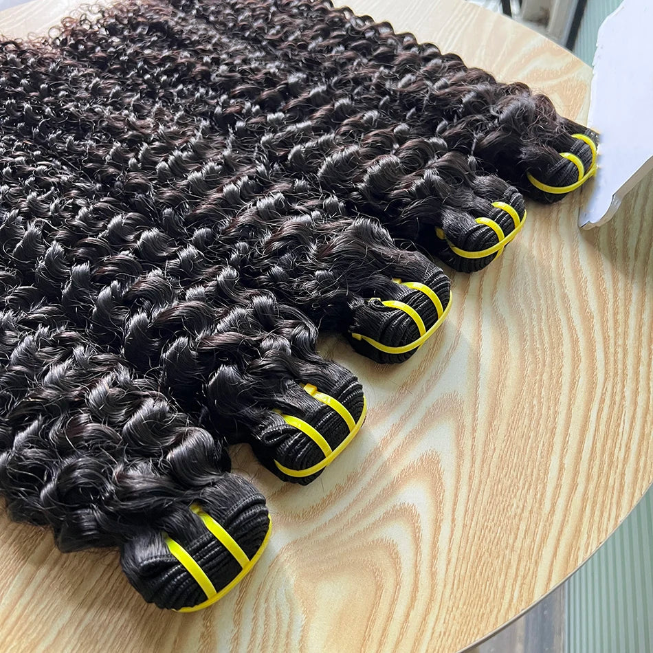 Deep Curly Human Hair Bundles 100% Unprocessed Raw Virgin 10-30 Inches Vietnamese Bouncy Curly Hair Weave Extensions For Women