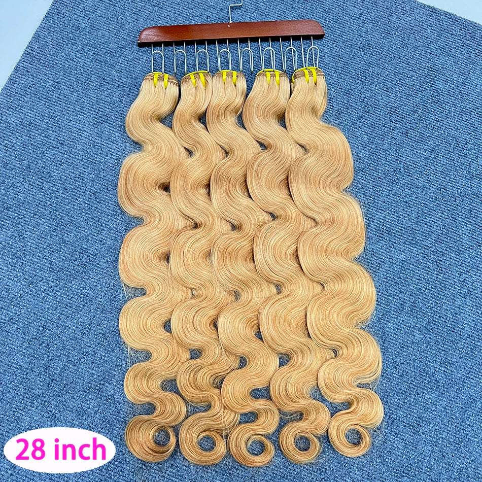 #27 Color Human Hair Body Wave Bundles 16-30 Inches Vietnamese 100% Virgin Human Hair Extensions Weaving 1/2/3/4 PCS For Women