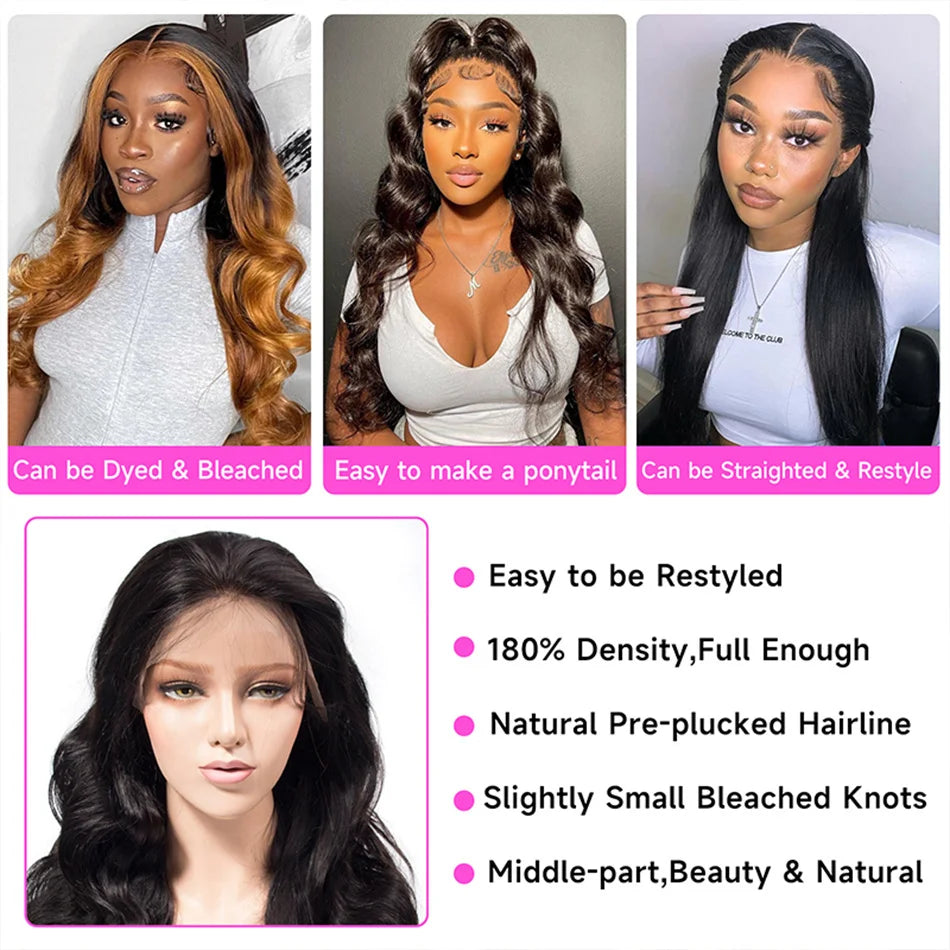 Body Wave Lace Frontal Wig — 24 Inch, 13x4, 180% Density