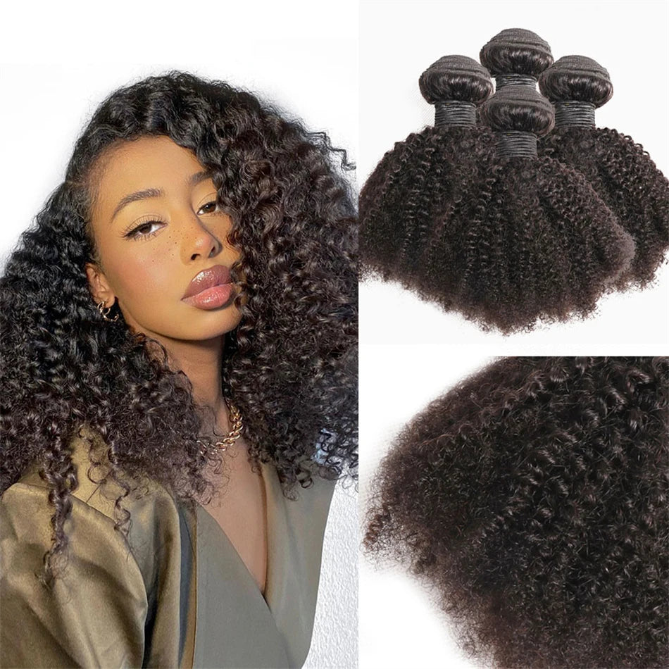 Afro Kinky Curly Hair Bundles — Virgin Unprocessed, 8–24 Inch