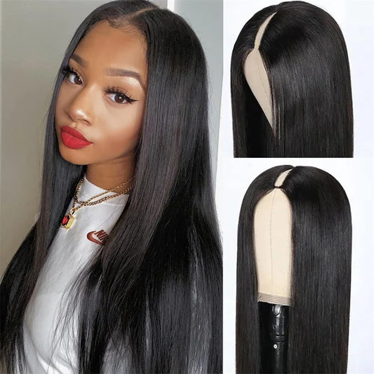 V-Part Straight Wig — Peruvian Remy Hair, 18–32 Inch