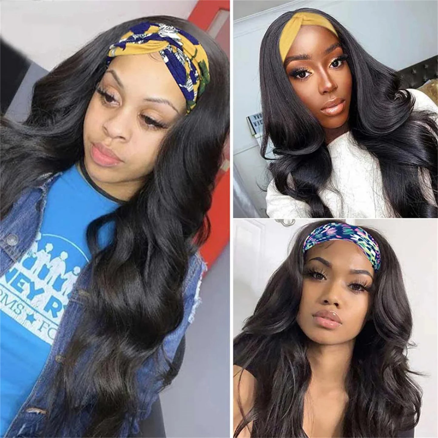 Body Wave Headband Wig — 22–24 Inch, Full Machine Made