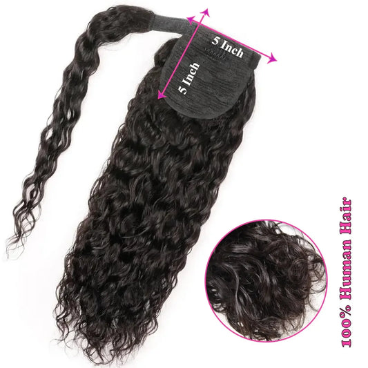Water Wave Wrap-Around Ponytail — Remy Human Hair, 30–32 Inch