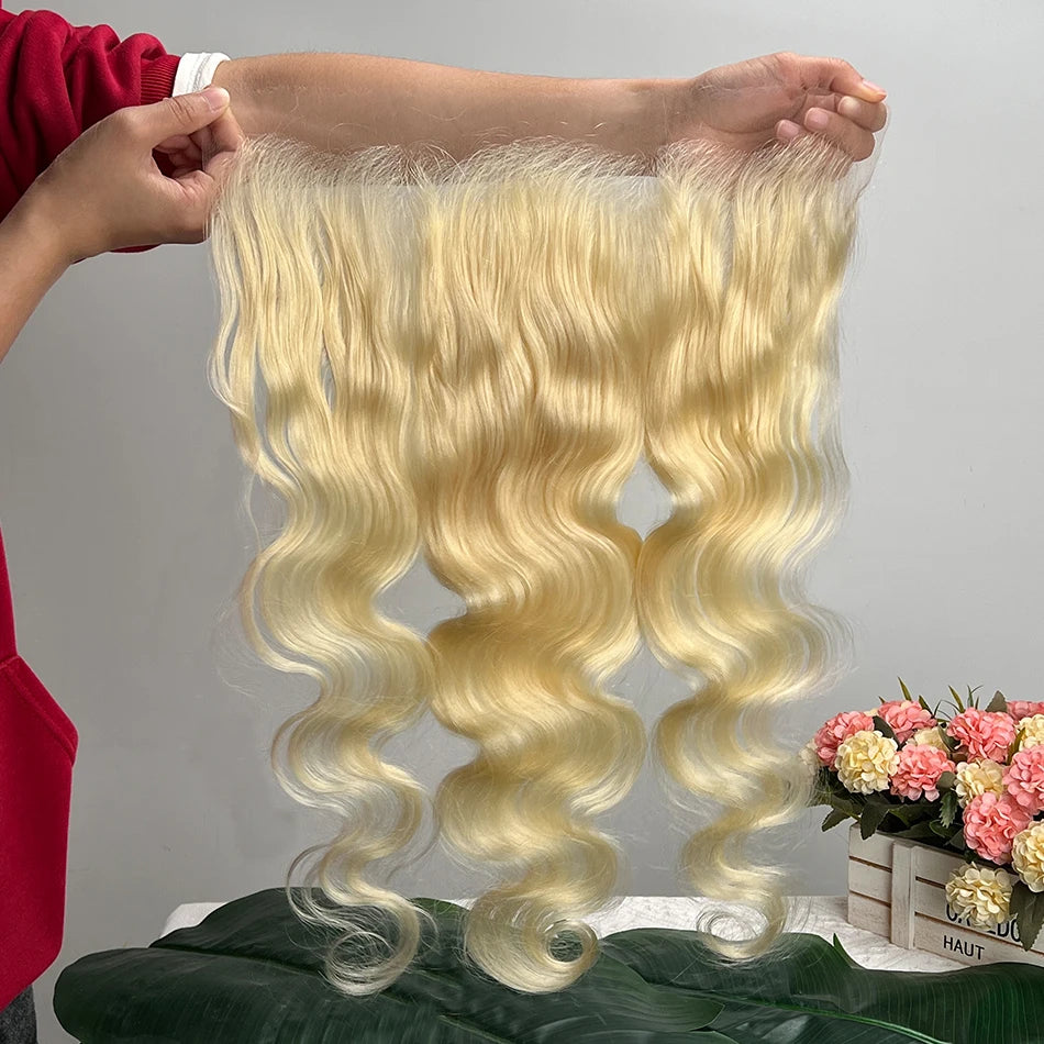 #613 Color Blonde 13x6 HD Lace Frontal Body Wave Real Human Hair