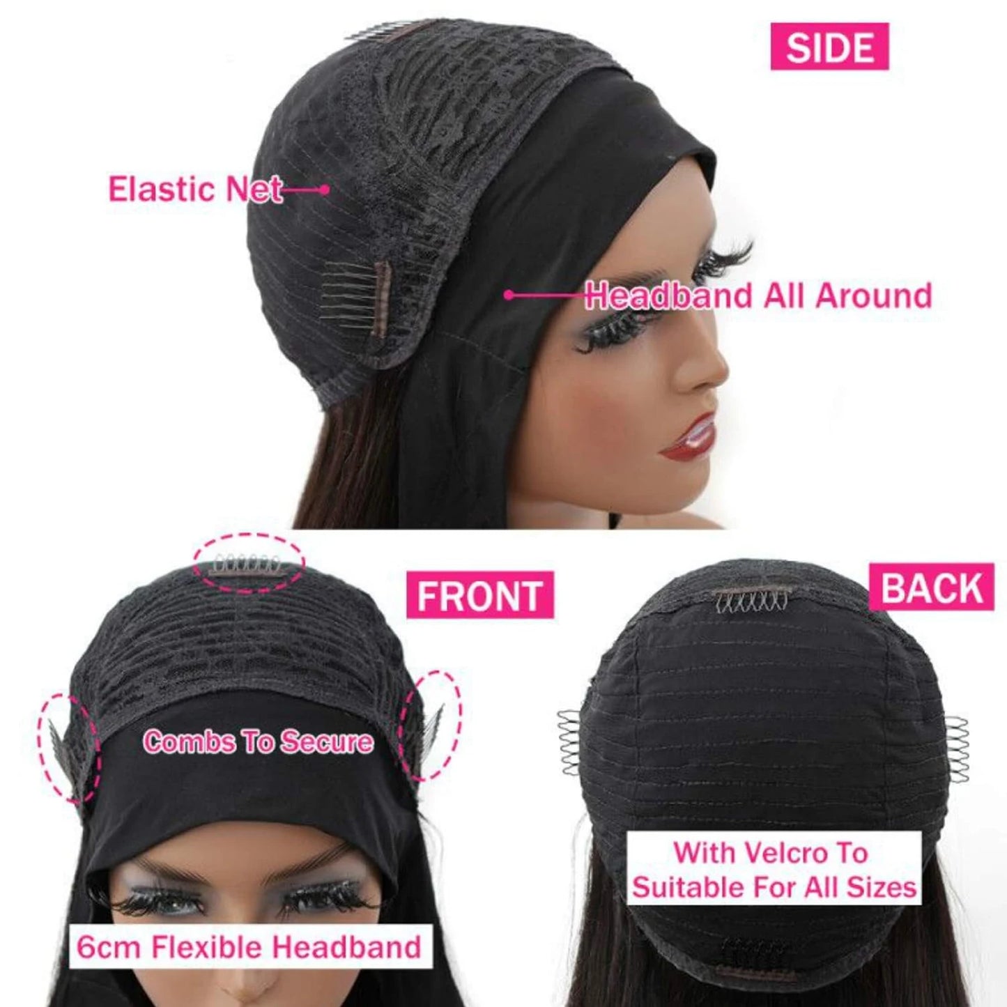 Body Wave Headband Wig — 22–24 Inch, Full Machine Made