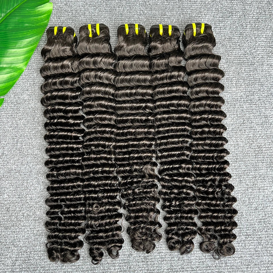 Deep Wave Bundles Natural Color 100% Raw Virgin Human Hair 10-30inch Vietnamese Wavy Hair Weave Extensions Wholesale For Women